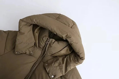 Puffer Jackets- Cozy Women's Hooded Puffer Jacket for Winter- - IndioGear.com