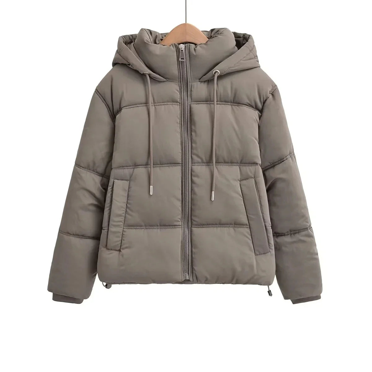 Puffer Jackets- Elegant Hooded Puffer Jacket for Her- - IndioGear.com