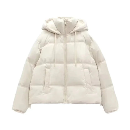 Puffer Jackets- Elegant Hooded Puffer Jacket for Her- - IndioGear.com