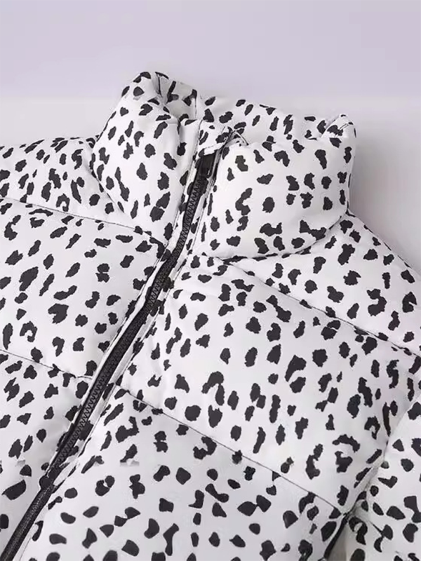 Puffer Jackets- Leopard Print Puffer Jacket for Chilly Evenings- - IndioGear.com