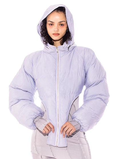 Puffer Jackets- Sky Hug Asymmetrical Jacket- Violet Crush- IndioGear.com