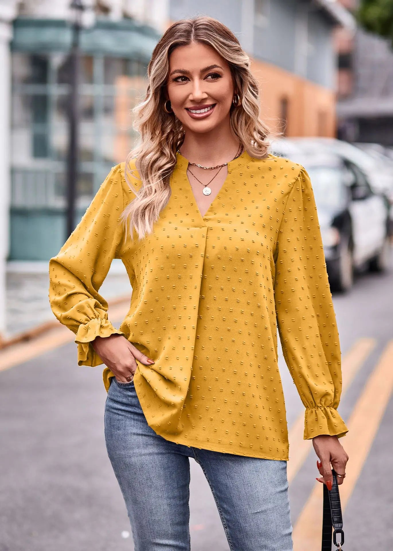 Pullover Blouses- Day-to-Night V-Neck Blouse- Trinket- IndioGear.com