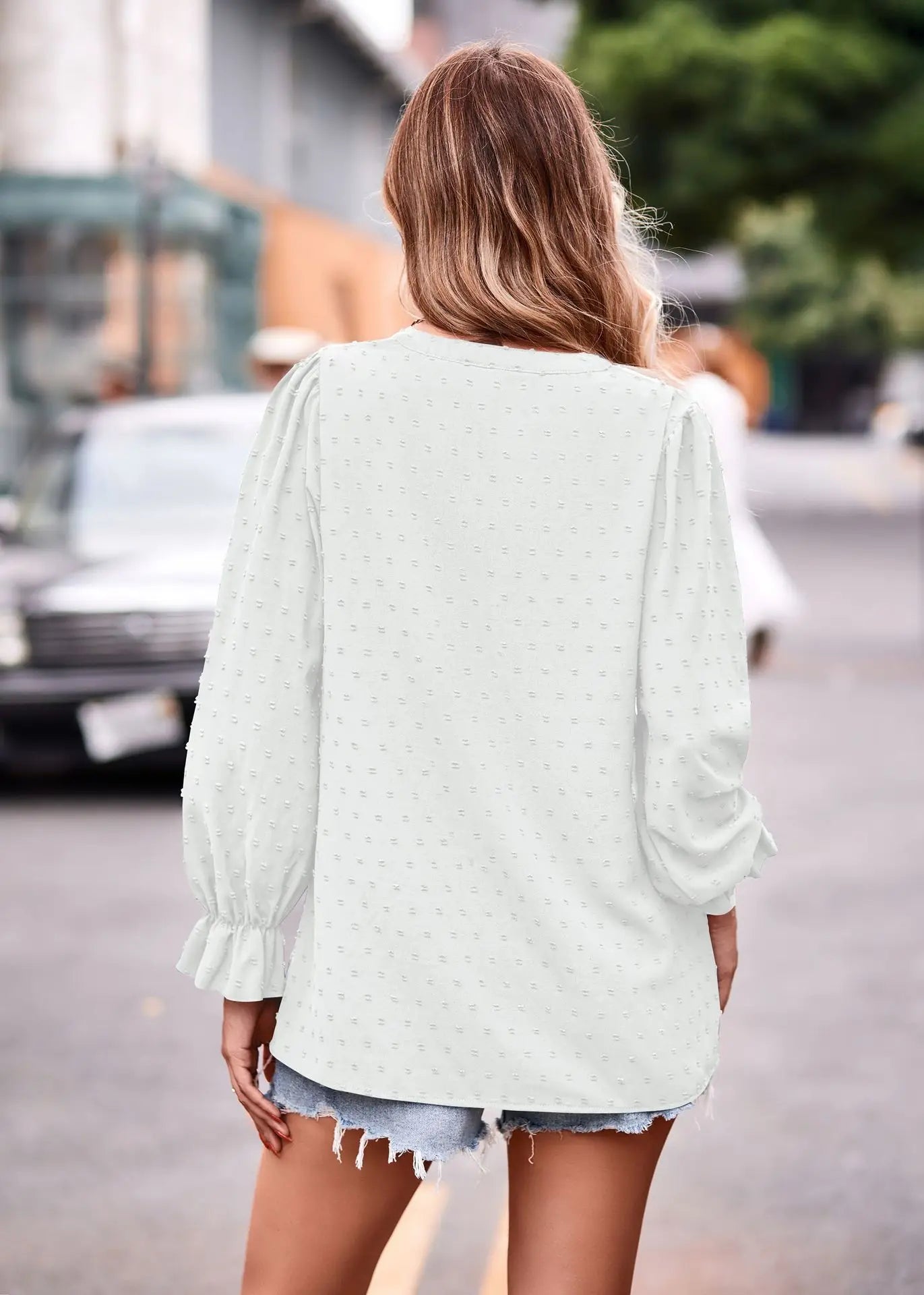 Pullover Blouses- Day-to-Night V-Neck Blouse- - IndioGear.com