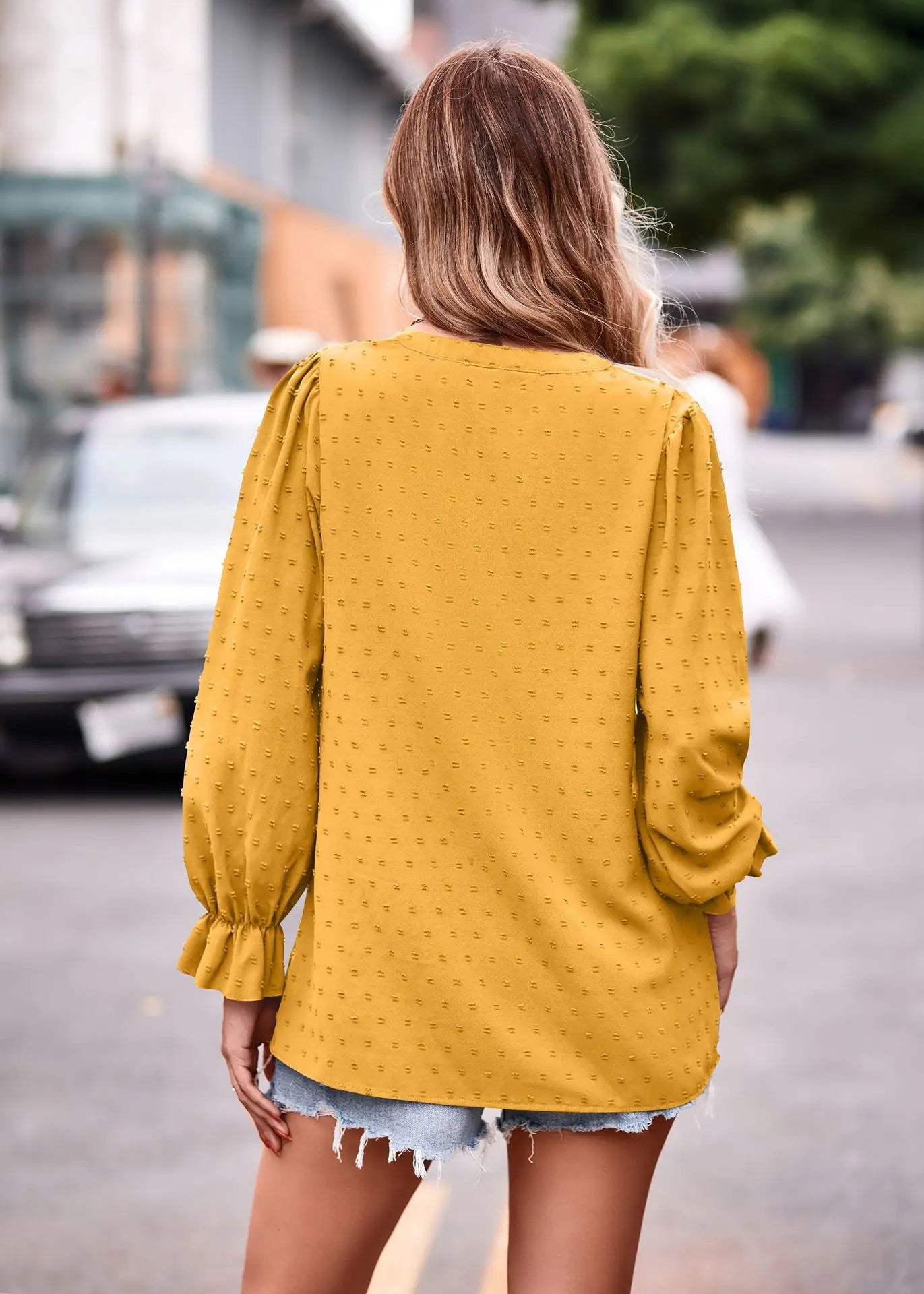 Pullover Blouses- Day-to-Night V-Neck Blouse- - IndioGear.com