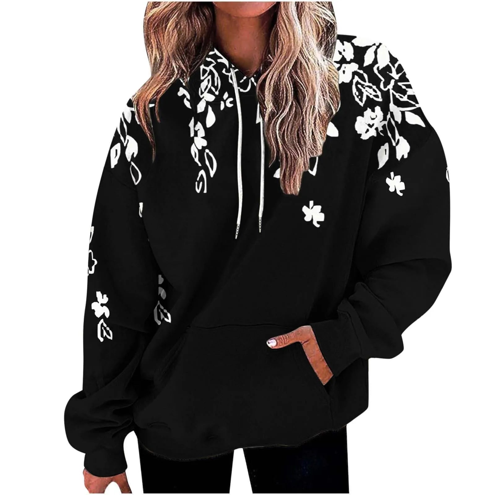 Pullover Hoodies - Urban Art Pullover Hoodies with Mixed Patterns