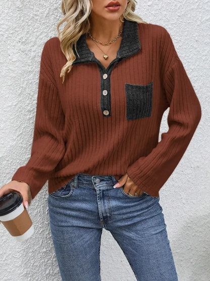 Pullover Shirts- Essential Fall Henley - Comfort & Style- red- IndioGear.com