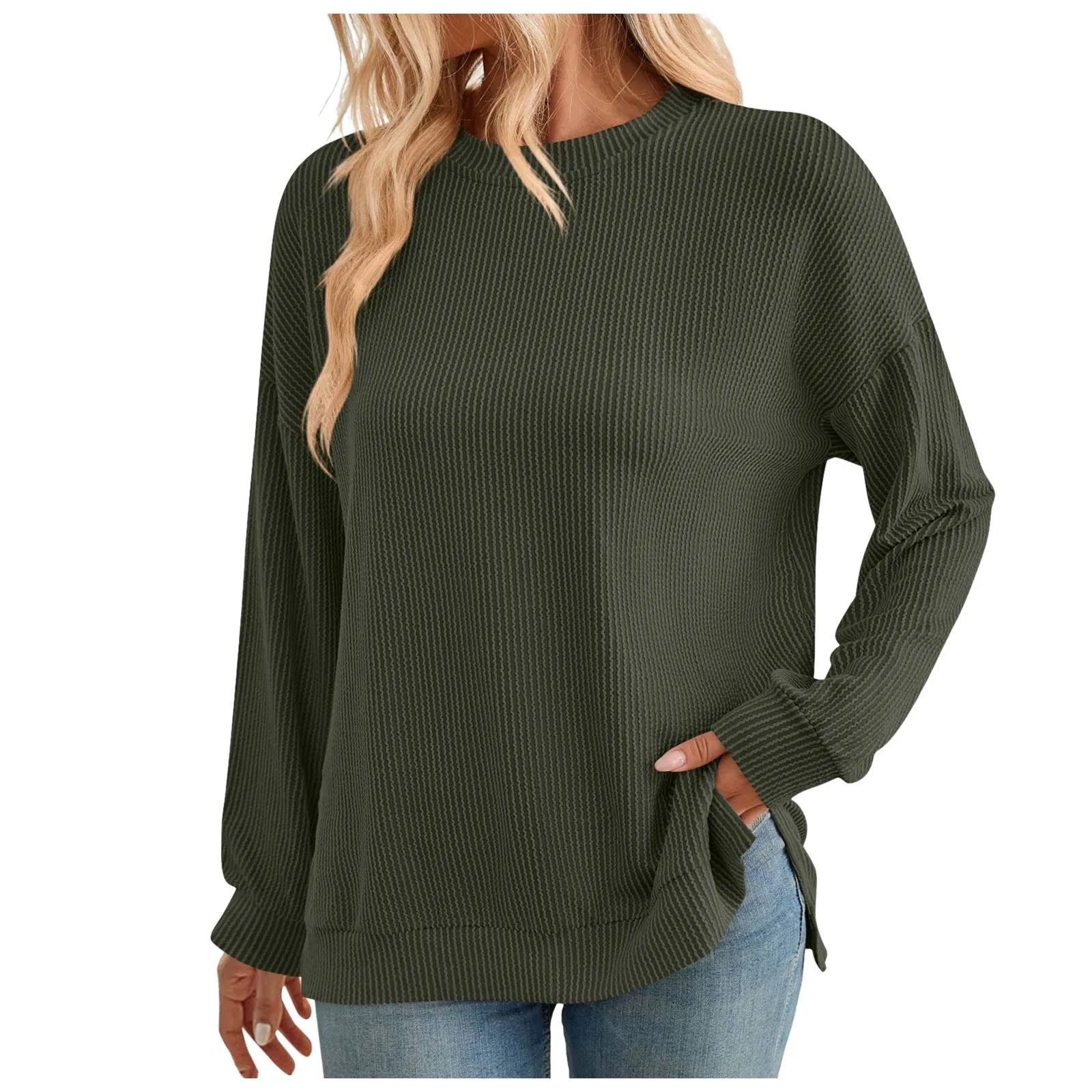 Pullover Sweaters - Autumn Essential Ribbed Pullover Sweater Tops