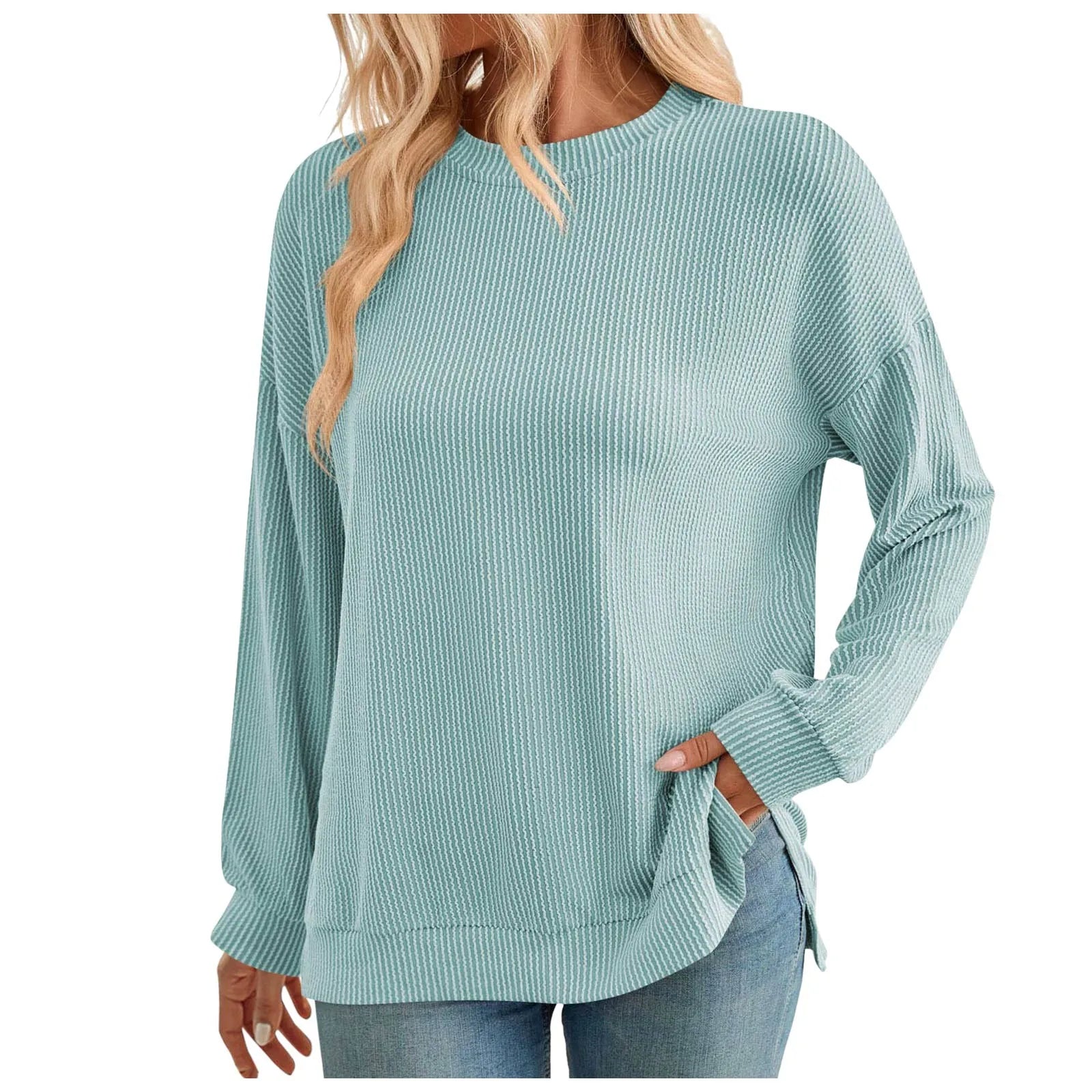 Pullover Sweaters - Autumn Essential Ribbed Pullover Sweater Tops