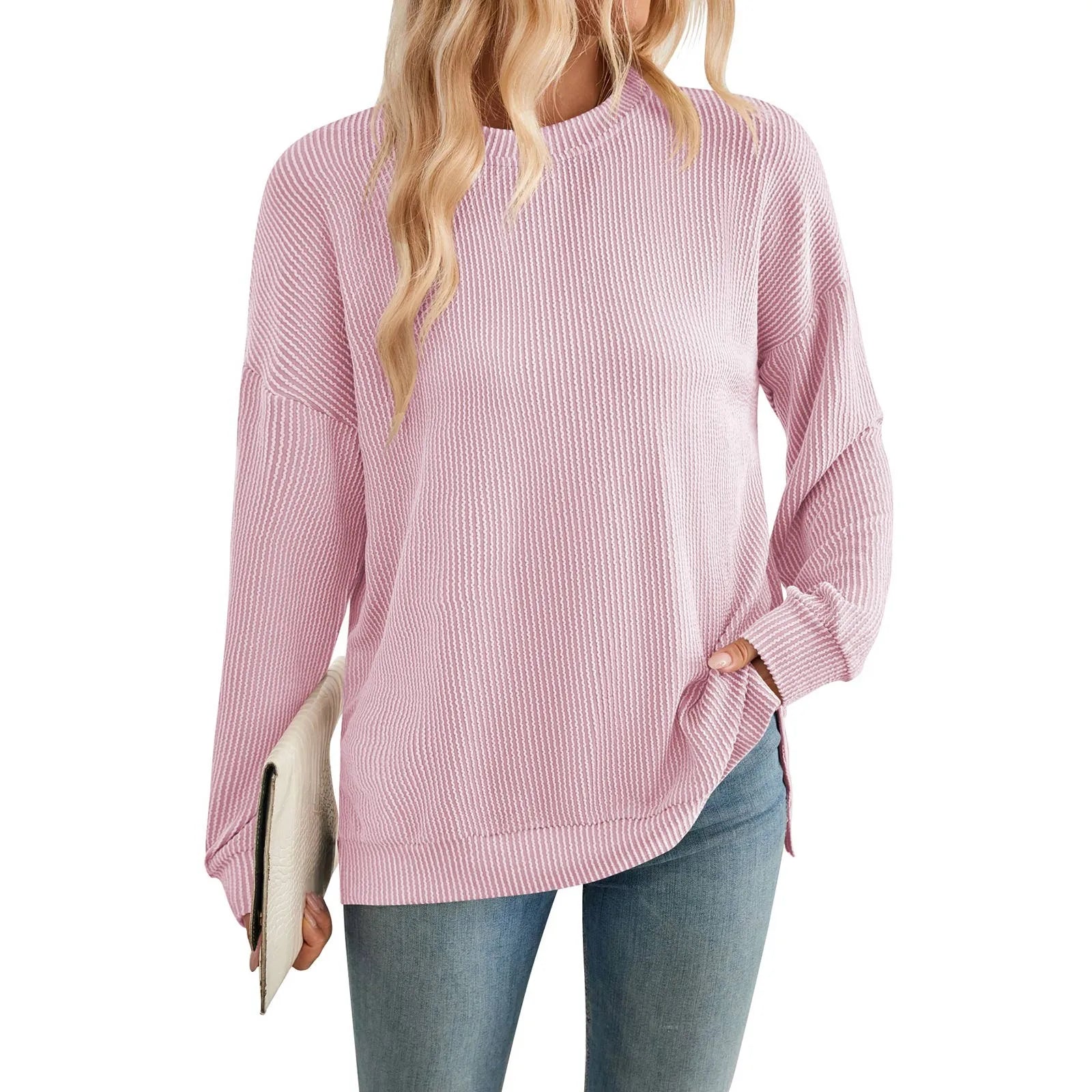 Pullover Sweaters - Autumn Essential Ribbed Pullover Sweater Tops