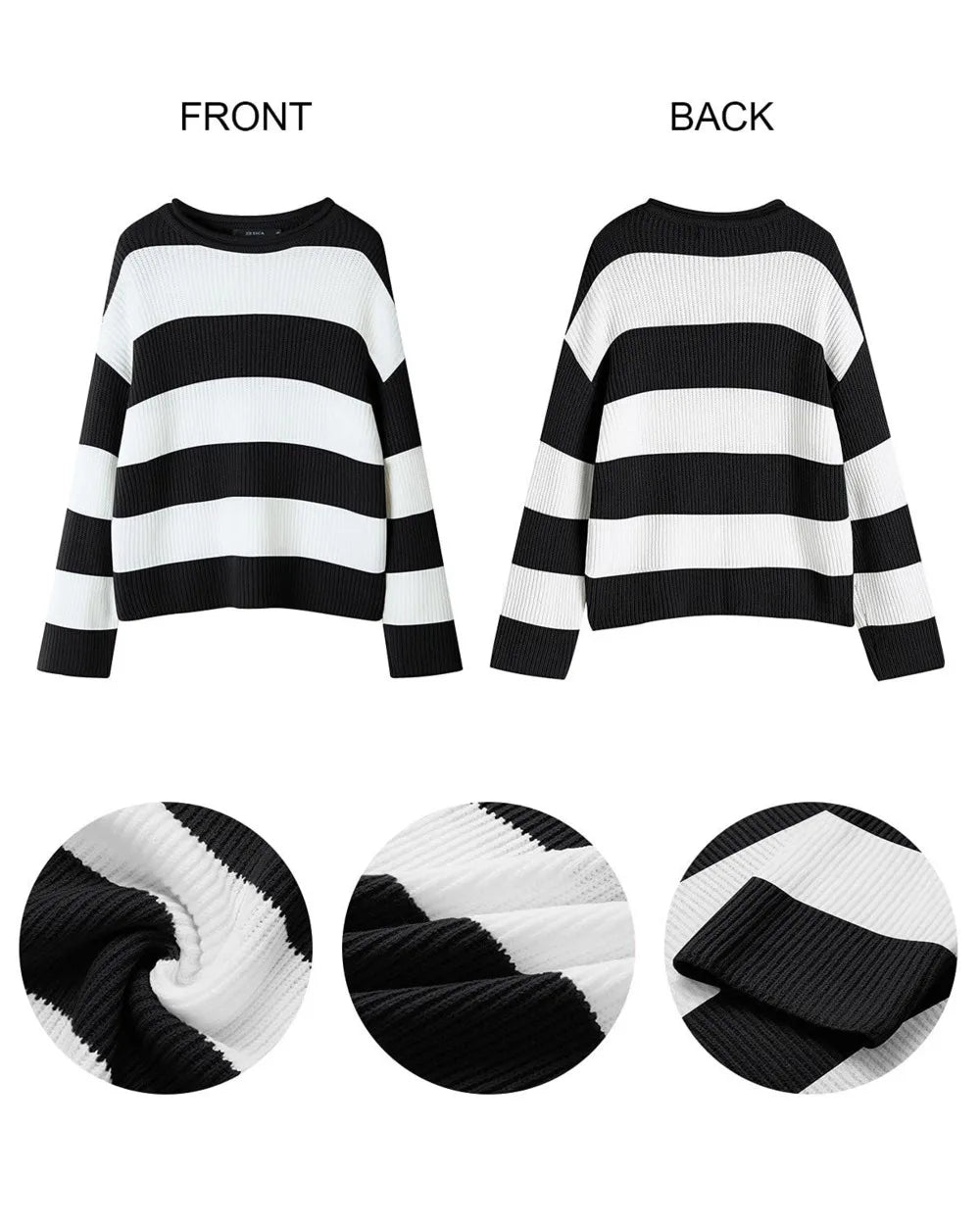 Pullover Sweaters - Casual Striped Chilly Season Oversized Pullover Sweater”