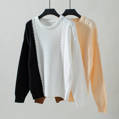 Pullover Sweaters- Chain-link-Rib-Thread locks Knit Pullover Sweaters – Modern Chic Look- - IndioGear.com