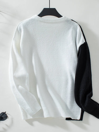 Pullover Sweaters- Chain-link-Rib-Thread locks Knit Pullover Sweaters – Modern Chic Look- - IndioGear.com