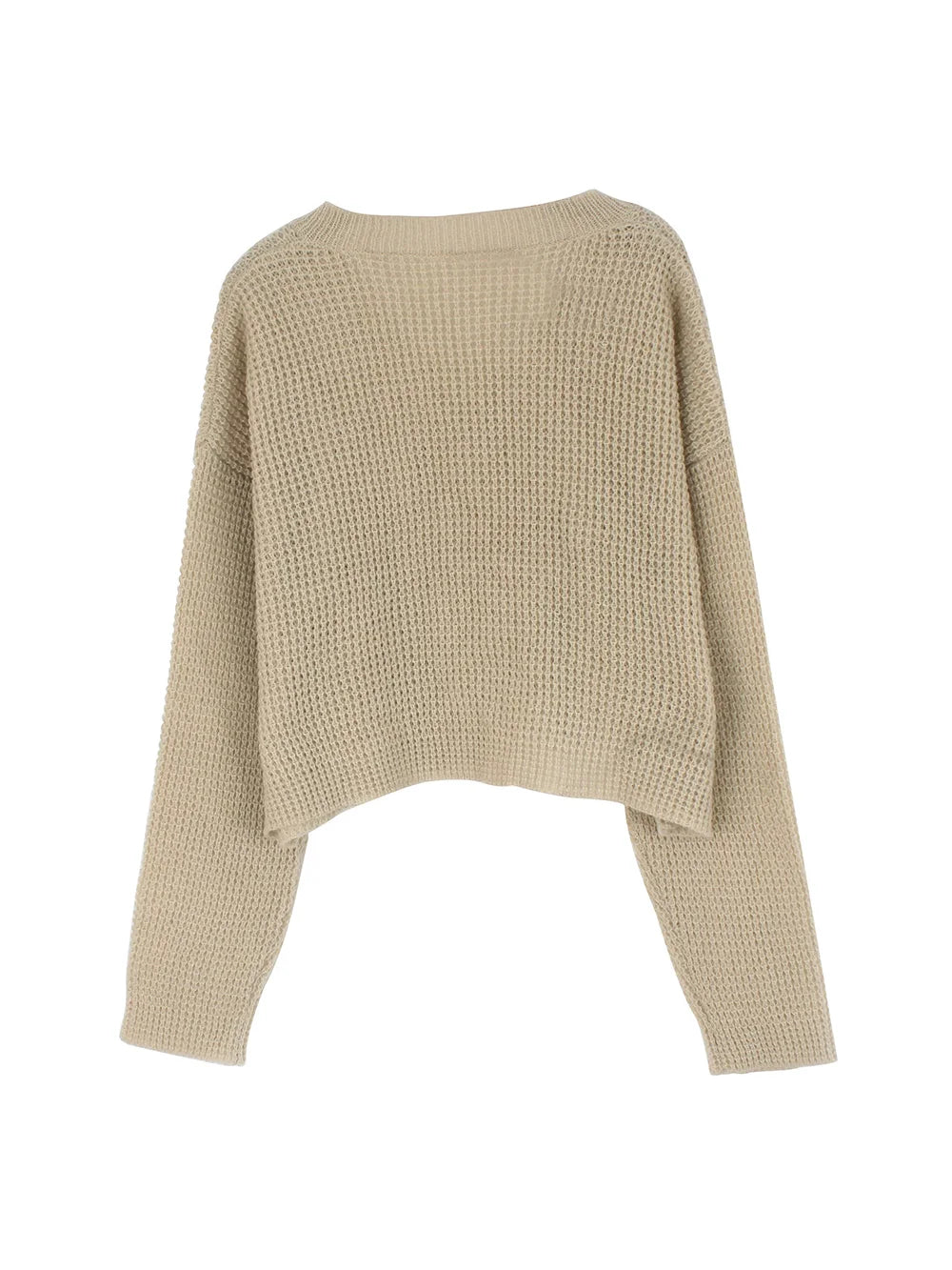 Pullover Sweaters- Crisp Morning Waffle Crop- - IndioGear.com