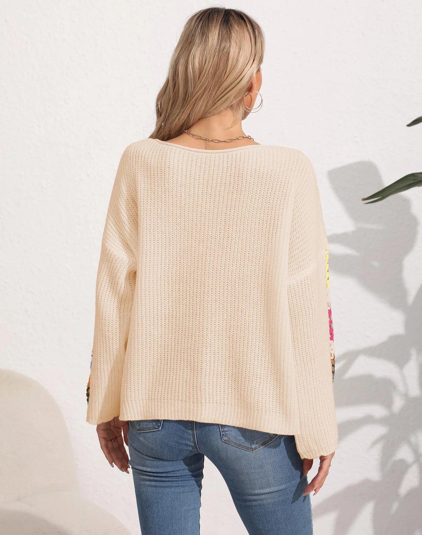 Pullover Sweaters- Folk Embroidered Cozy Pullover- - IndioGear.com