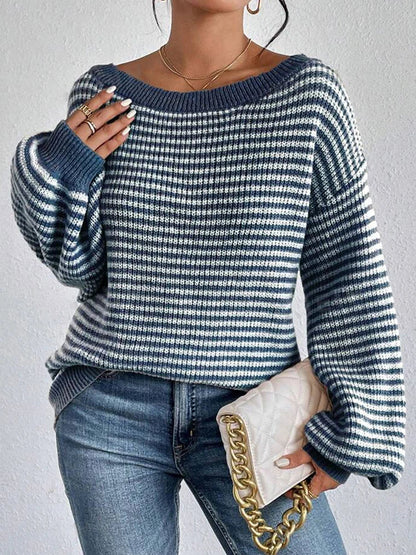 Pullover Sweaters- Slouchy Diva Knit Top- - IndioGear.com