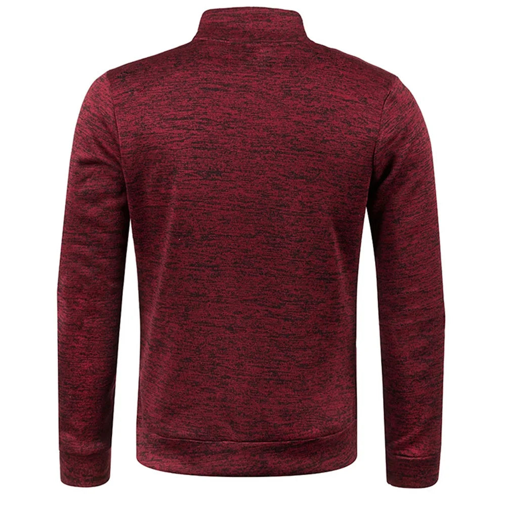 Pullovers- Dynamic Men's Zip-Up Sweatshirt - Heathered Pullover- - IndioGear