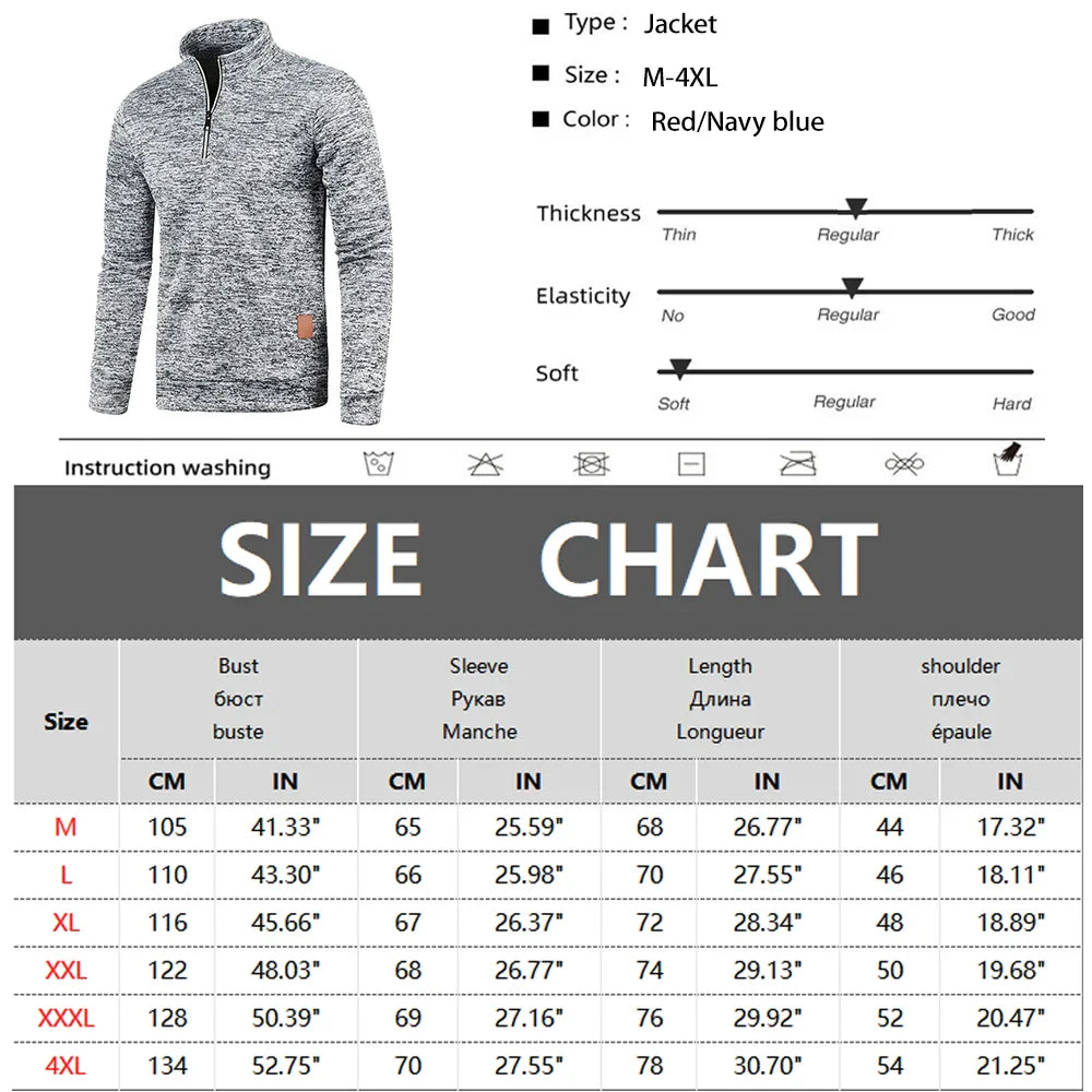 Pullovers- Dynamic Men's Zip-Up Sweatshirt - Heathered Pullover- - IndioGear