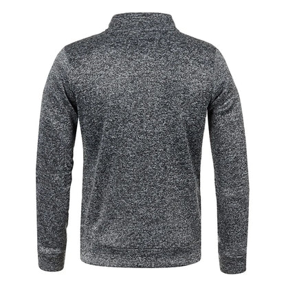 Pullovers- Dynamic Men's Zip-Up Sweatshirt - Heathered Pullover- - IndioGear