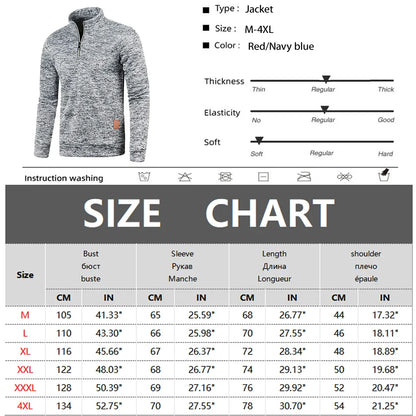 Pullovers- Dynamic Men's Zip-Up Sweatshirt - Heathered Pullover- - IndioGear