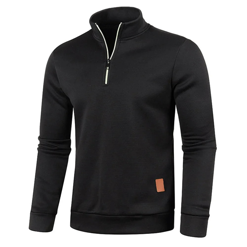 Pullovers- Dynamic Men's Zip-Up Sweatshirt - Heathered Pullover- - IndioGear