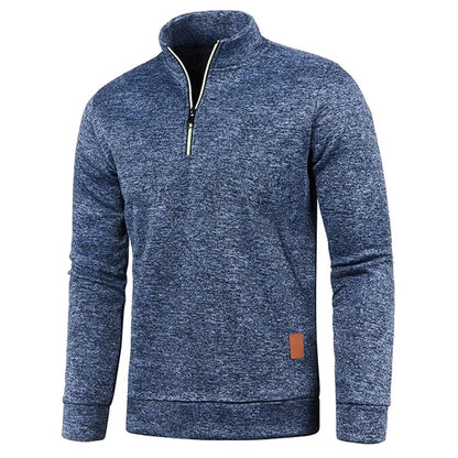 Pullovers- Dynamic Men's Zip-Up Sweatshirt - Heathered Pullover- - IndioGear