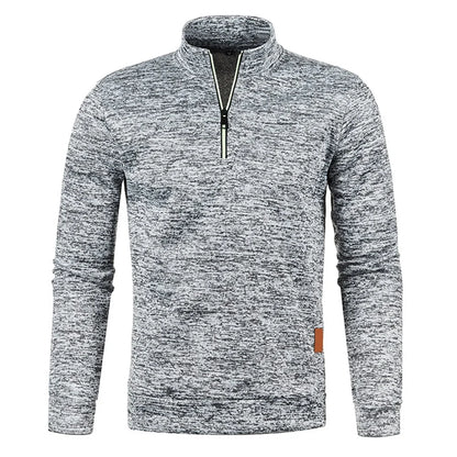 Pullovers- Dynamic Men's Zip-Up Sweatshirt - Heathered Pullover- - IndioGear