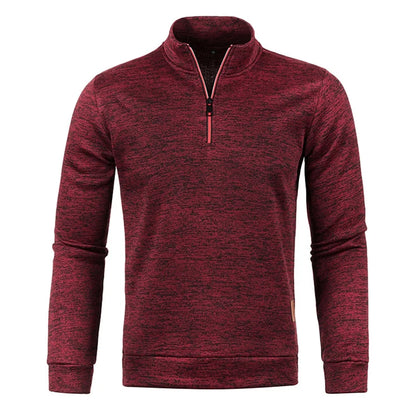 Pullovers- Dynamic Men's Zip-Up Sweatshirt - Heathered Pullover- - IndioGear