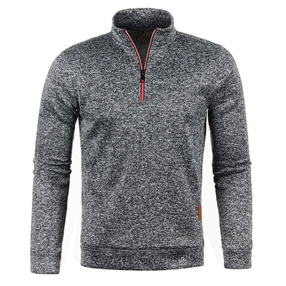 Pullovers- Dynamic Men's Zip-Up Sweatshirt - Heathered Pullover- - IndioGear