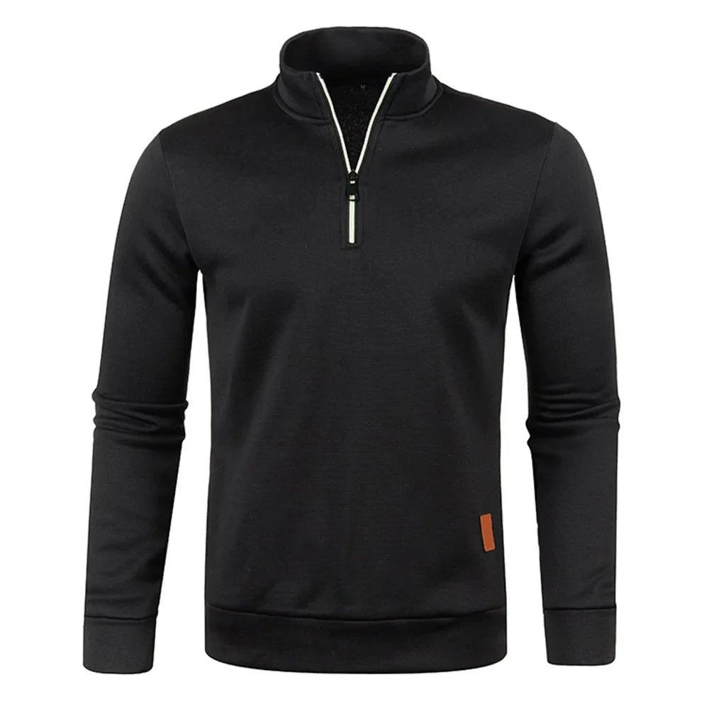 Pullovers- Dynamic Men's Zip-Up Sweatshirt - Heathered Pullover- - IndioGear