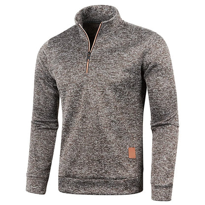 Pullovers- Dynamic Men's Zip-Up Sweatshirt - Heathered Pullover- - IndioGear