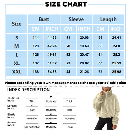 Pullovers- Fleece Winter Pullover Plush High-Neck Sweatshirt for Women- - IndioGear Women Clothing