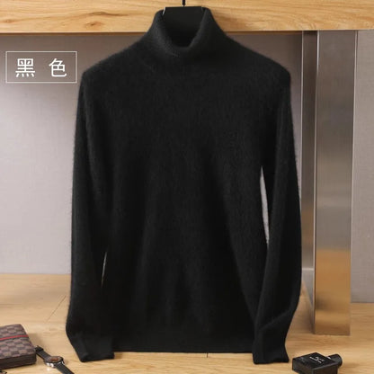 Pullovers - Mink Cashmere Turtleneck Sweater - Men Winter Essential