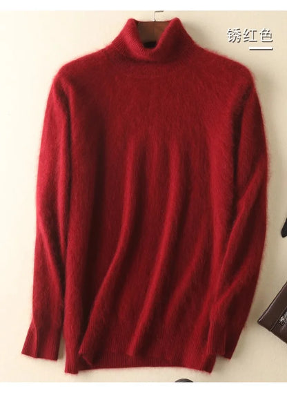 Pullovers - Mink Cashmere Turtleneck Sweater - Men Winter Essential