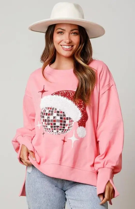 Pullovers- Sparkle Christmas Pullover Oversized Holidays Sweatshirt- Gold- IndioGear.com