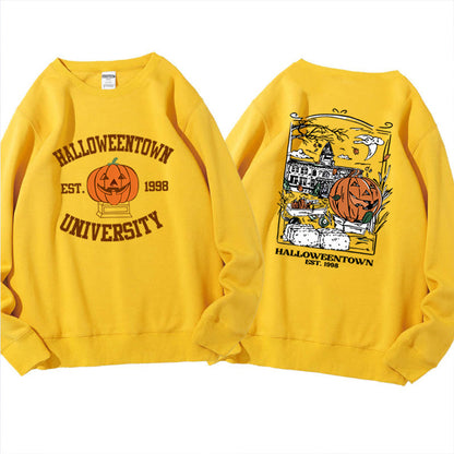 Pullovers Sweatshirts- Cozy Halloweentown University Sweatshirt – Two-Sided Print 🎃👻- - IndioGear.com