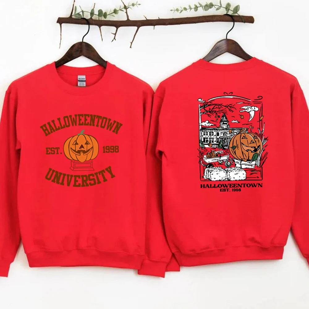 Pullovers Sweatshirts- Cozy Halloweentown University Sweatshirt – Two-Sided Print 🎃👻- - IndioGear.com