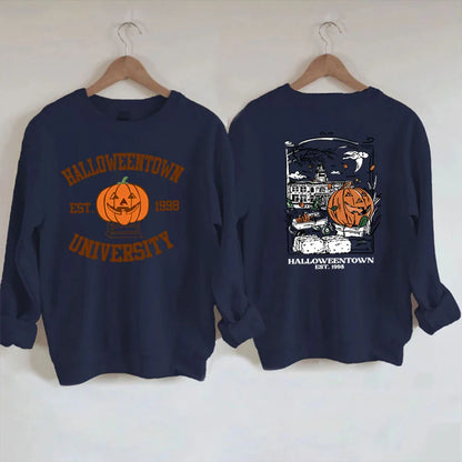 Pullovers Sweatshirts- Cozy Halloweentown University Sweatshirt – Two-Sided Print 🎃👻- - IndioGear.com