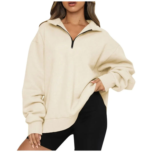 Pullovers Sweatshirts- Half Zip Up Classic Casual Sweatshirts – Earthy Colors- - IndioGear.com