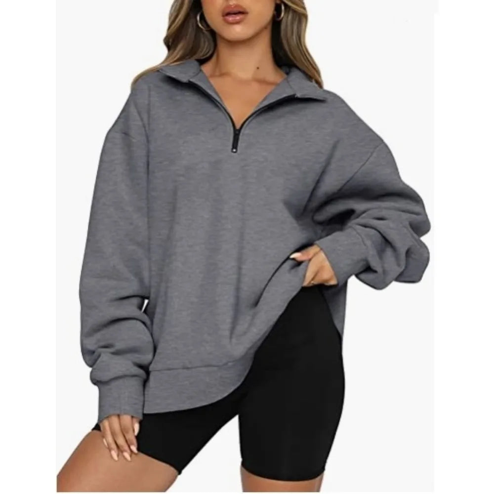 Pullovers Sweatshirts- Half Zip Up Classic Casual Sweatshirts – Earthy Colors- - IndioGear.com