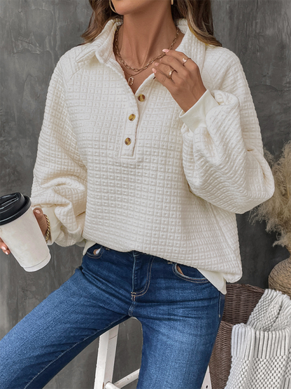 Pullovers- Women Fancy Textured Pullover- Cream- IndioGear.com