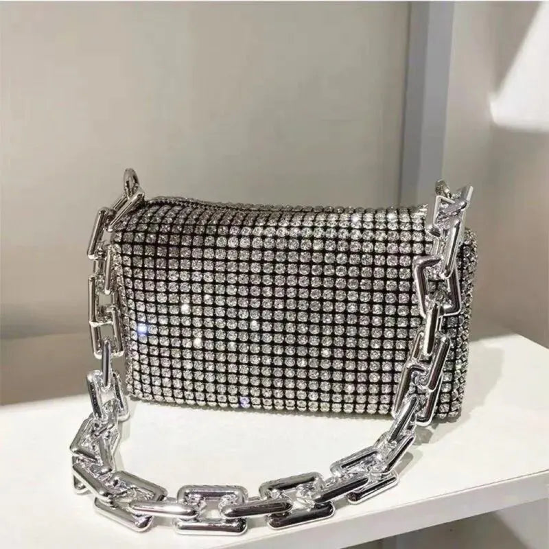 Purses- Rhinestone Sparkle Crossbody Purse for Evening Parties- - IndioGear Fashion and Gear