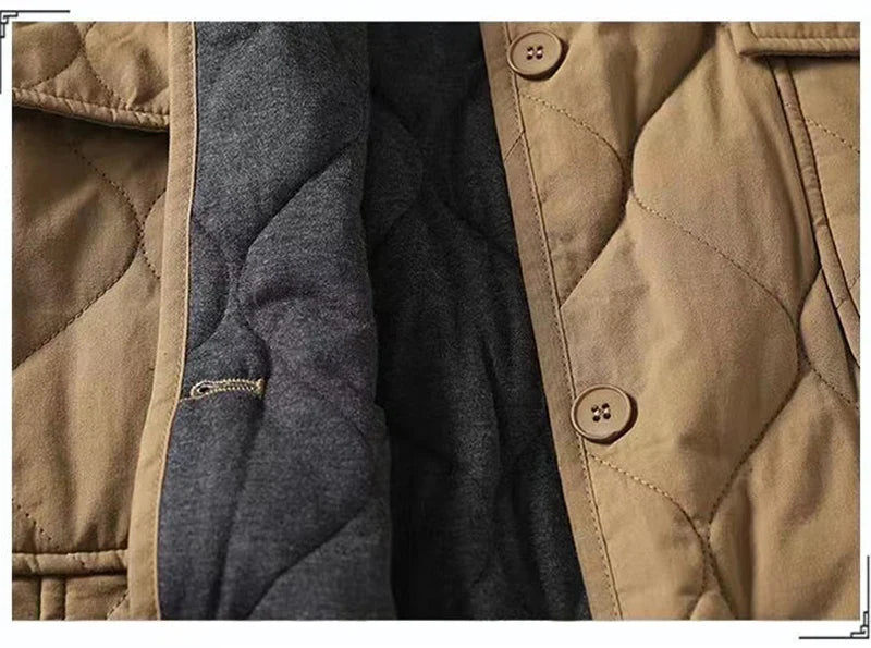 Quilted Coats- Minimalist Collarless Quilted Jacket – Warm & Stylish- - IndioGear.com