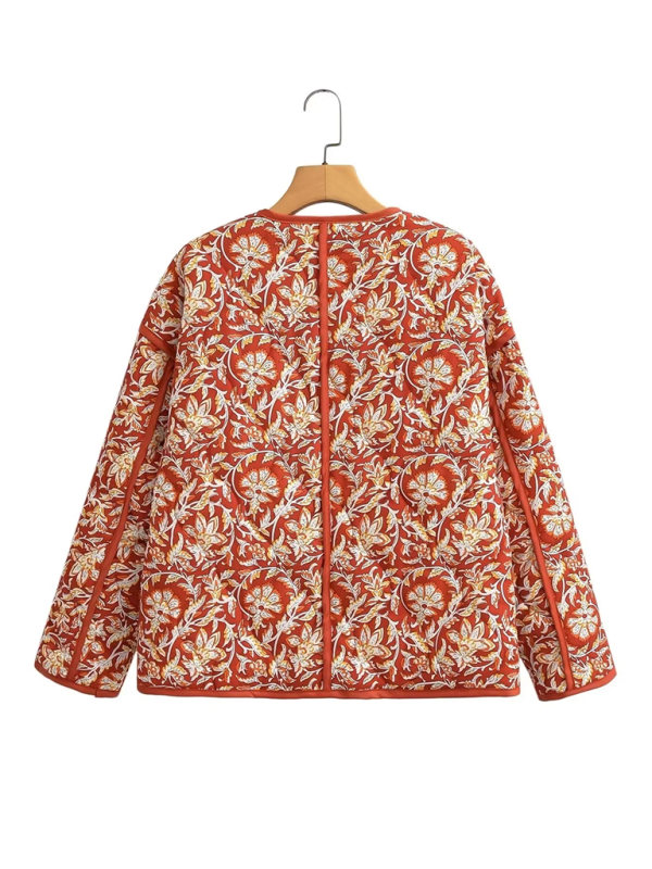 Quilted Jackets- Autumn Essentials Floral Quilted Jacket- - IndioGear.com