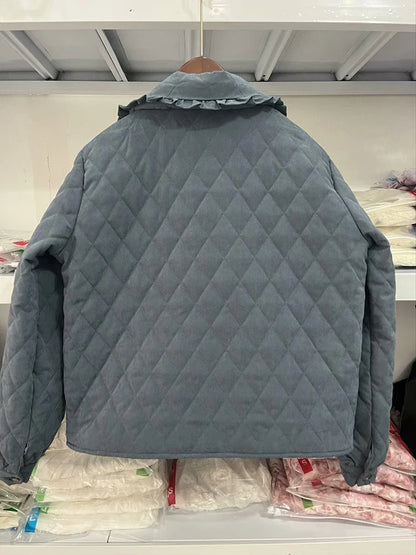 Quilted Jackets- Chic Diamond Quilt Comfort Jacket- - IndioGear.com