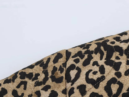 Quilted Jackets- Essential Fall Leopard Print Quilted Jacket- - IndioGear.com