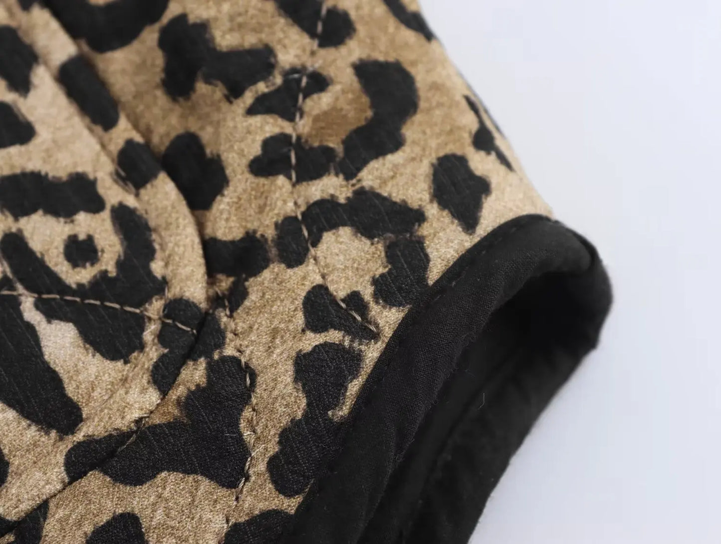 Quilted Jackets- Essential Fall Leopard Print Quilted Jacket- - IndioGear.com