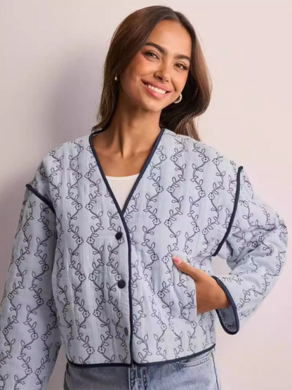 Quilted Jackets- Floral Quilted Jacket for Women- - IndioGear.com