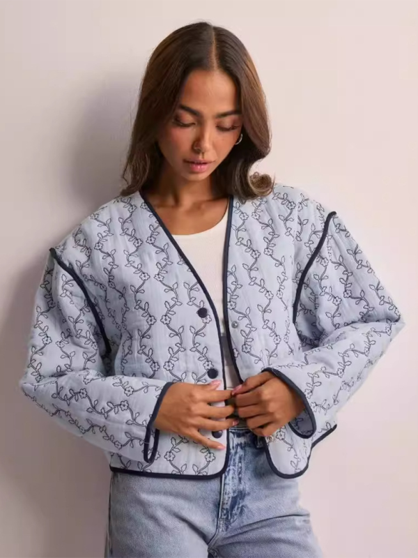 Quilted Jackets- Floral Quilted Jacket for Women- - IndioGear.com