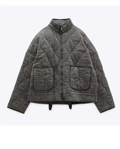 Quilted Jackets- Patch Pocket Quilted Comfort Jacket- Gray- IndioGear.com