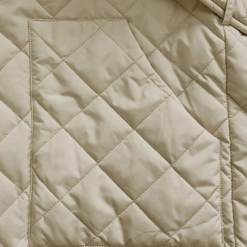 Quilted Jackets- Quilted Winter Jacket with Belted Waist- - IndioGear.com